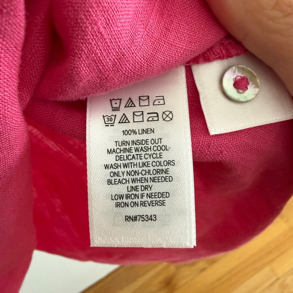 100% Linen Pink Sleeveless Dress - Picture 3 of 5